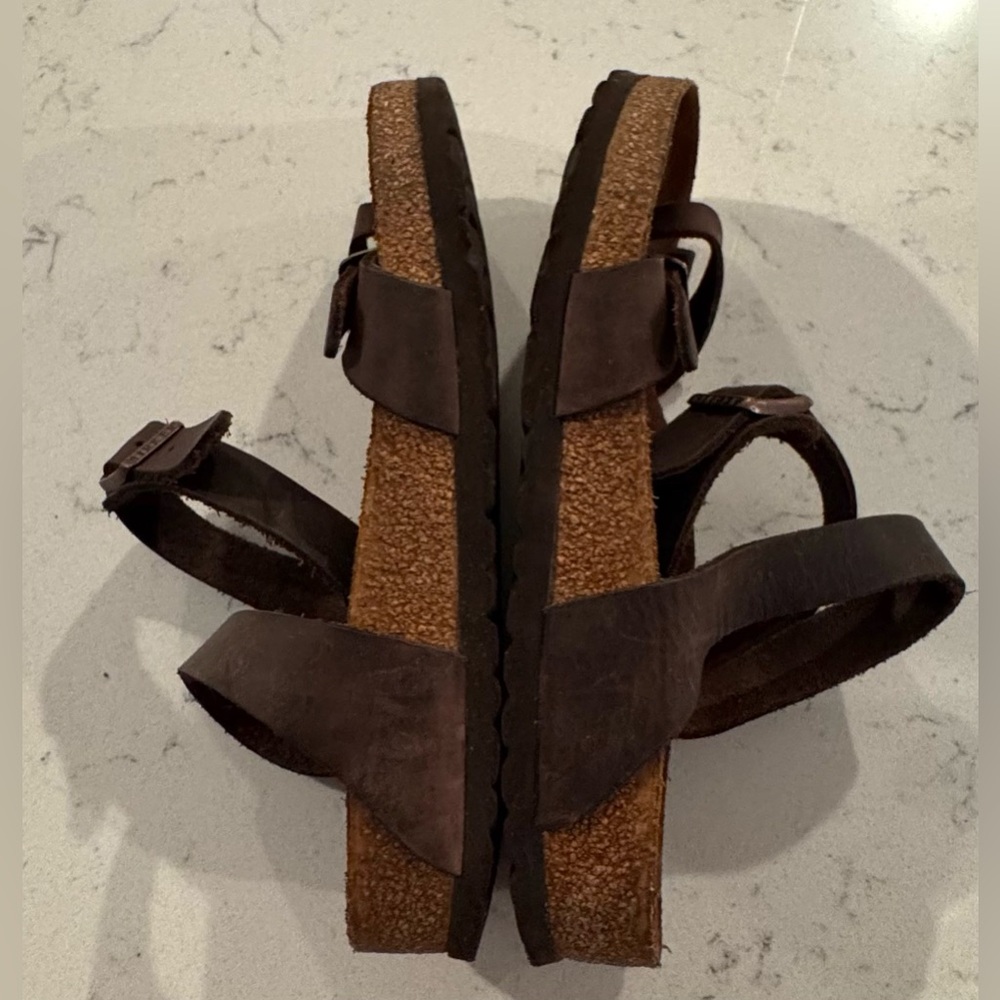 Birkenstock Yara Oiled Leather Sandals Size 38 (US 7.5) Wrap Straps - Picture 11 of 11